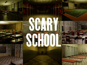 &Eacute;cole effrayante Modèle 3D