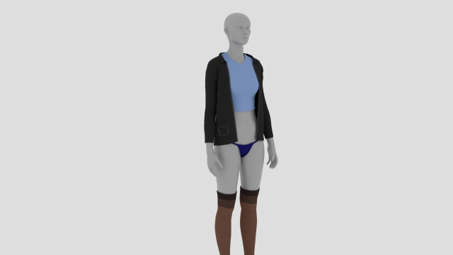 Womens Dress - Female Outfit Clothes 3D Модель .c4d .max .obj .3ds .fbx .stl .blend 