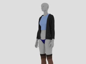 Womens Dress - Female Outfit Clothes 3D Model