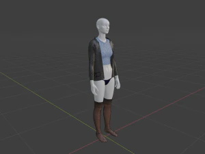 Womens Dress - Female Outfit Clothes 3D Model
