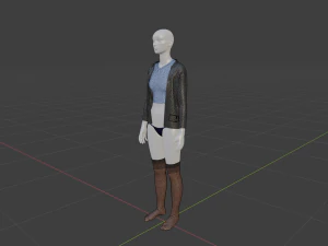 Womens Dress - Female Outfit Clothes 3D Model