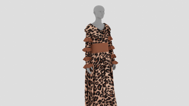 Womens Dress - Female Outfit Clothes 3D Model .c4d .max .obj .3ds .fbx .stl .blend 