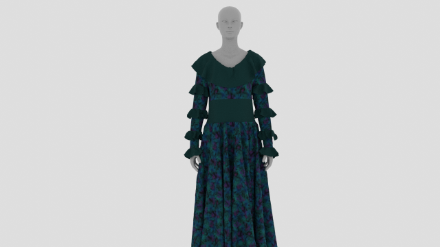 Womens Dress - Female Outfit Clothes 3D Модель .c4d .max .obj .3ds .fbx .stl .blend 