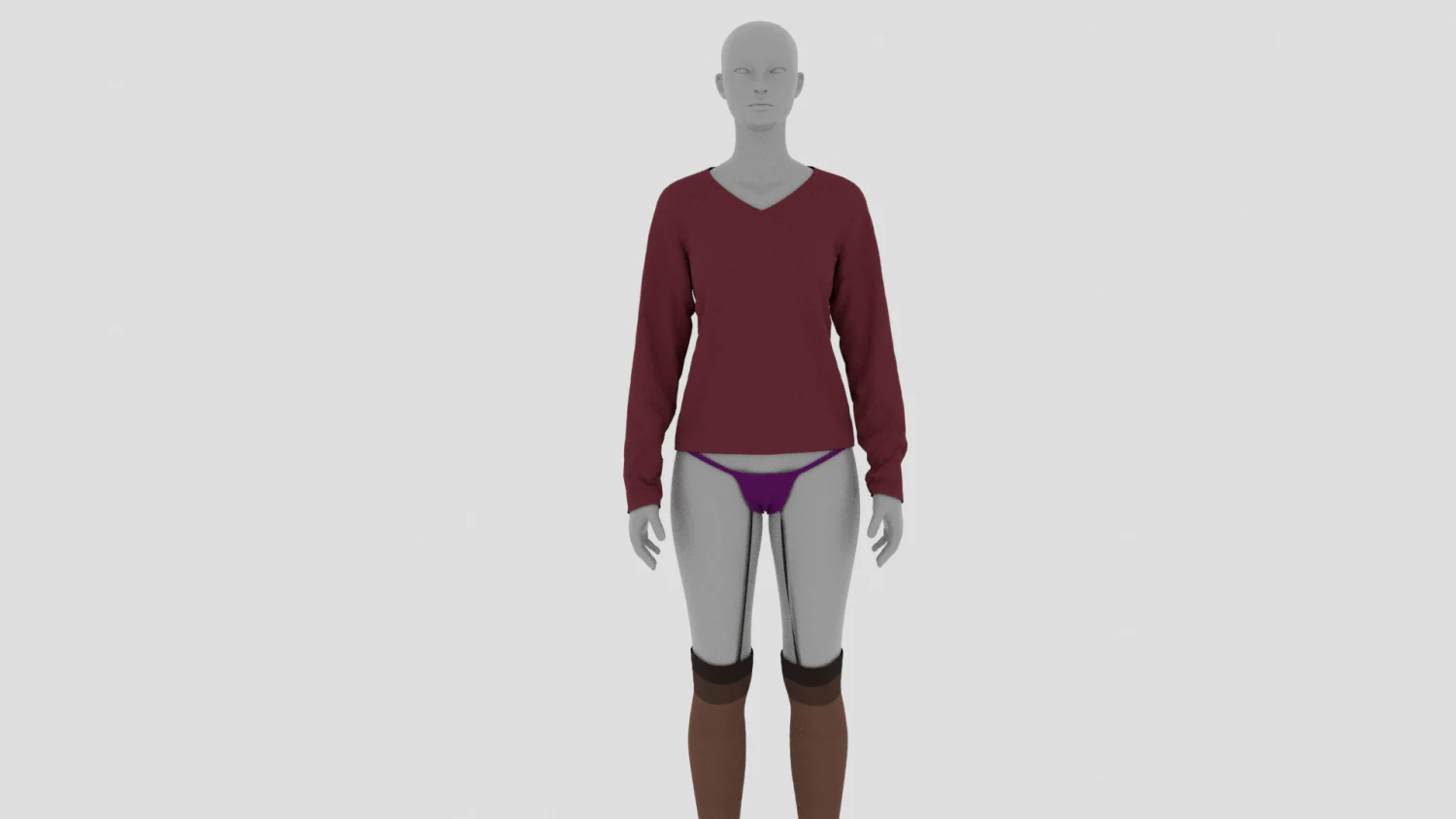Womens Dress - Female Outfit Clothes 3D Model .c4d .max .obj .3ds .fbx .stl .blend 