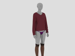 Womens Dress - Female Outfit Clothes 3D Model