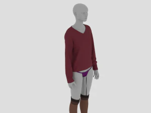 Womens Dress - Female Outfit Clothes 3D Model