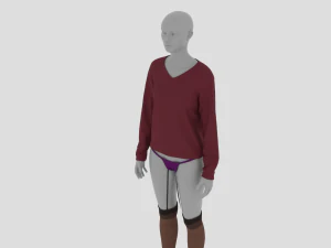 Womens Dress - Female Outfit Clothes 3D Model