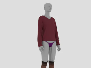 Womens Dress - Female Outfit Clothes 3D Model