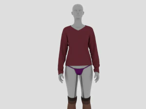 Womens Dress - Female Outfit Clothes 3D Model