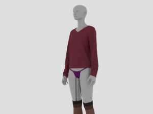 Womens Dress - Female Outfit Clothes 3D Model