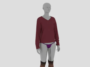 Womens Dress - Female Outfit Clothes 3D Model