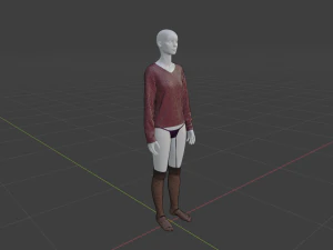 Womens Dress - Female Outfit Clothes 3D Model