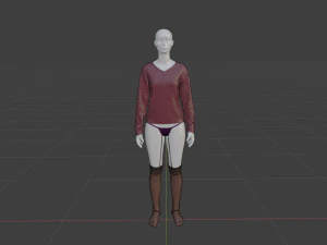 Womens Dress - Female Outfit Clothes 3D Model