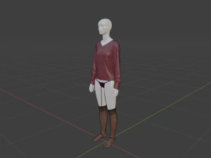 Womens Dress - Female Outfit Clothes 3D Model