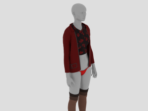Womens Dress - Female Outfit Clothes 3D Model
