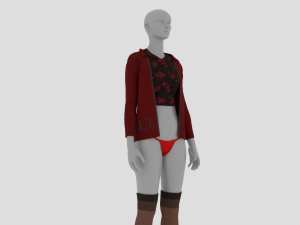 Womens Dress - Female Outfit Clothes 3D Model