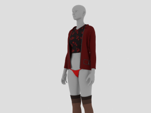 Womens Dress - Female Outfit Clothes 3D Model