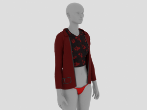 Womens Dress - Female Outfit Clothes 3D Model