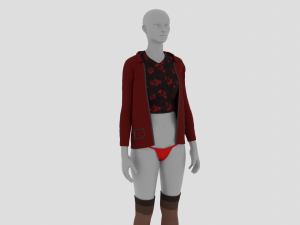 Womens Dress - Female Outfit Clothes 3D Model