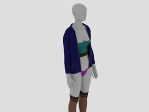 Womens Dress - Female Outfit Clothes 3D Model