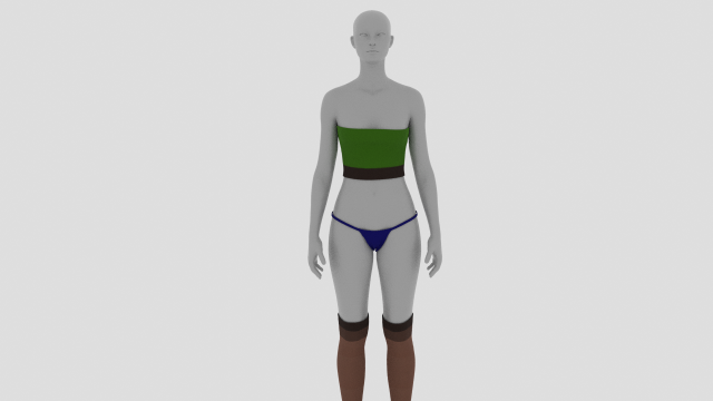 Womens Dress - Female Outfit Clothes 3D 모델 .c4d .max .obj .3ds .fbx .stl .blend 