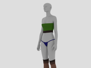 Womens Dress - Female Outfit Clothes 3D 모델