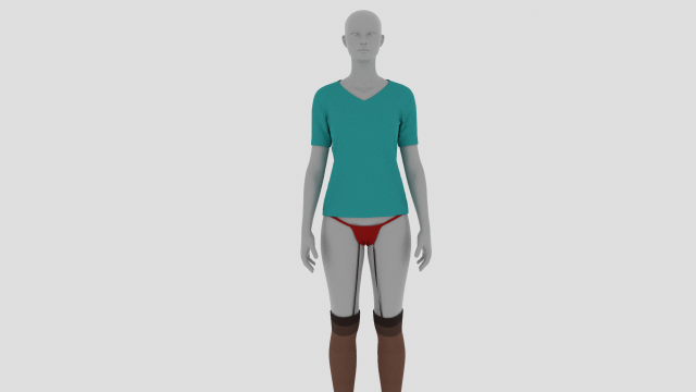 Womens Dress - Female Outfit Clothes 3D Model .c4d .max .obj .3ds .fbx .stl .blend 