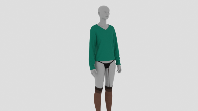 Womens Dress - Female Outfit Clothes Model 3D .c4d .max .obj .3ds .fbx .stl .blend 