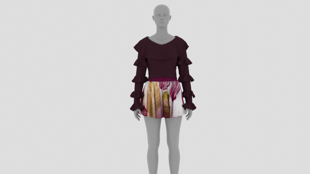 Womens Dress - Female Outfit Clothes 3D 模型 .c4d .max .obj .3ds .fbx .stl .blend 