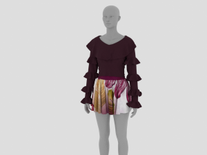 Womens Dress - Female Outfit Clothes 3D 模型