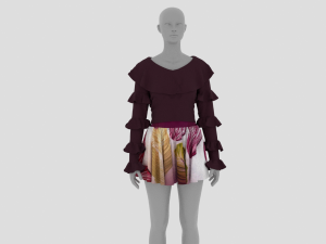 Womens Dress - Female Outfit Clothes 3D 模型
