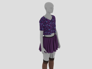 Womens Dress - Female Outfit Clothes 3D Model