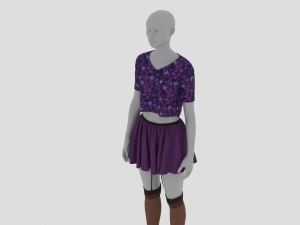 Womens Dress - Female Outfit Clothes 3D Model