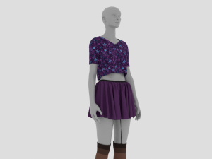 Womens Dress - Female Outfit Clothes 3D Model