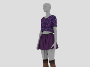 Womens Dress - Female Outfit Clothes 3D Model