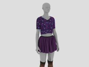 Womens Dress - Female Outfit Clothes 3D Model