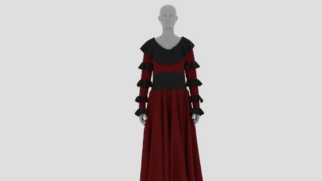Womens Dress - Female Outfit Clothes 3D Model .c4d .max .obj .3ds .fbx .stl .blend 