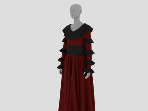 Womens Dress - Female Outfit Clothes 3D Model