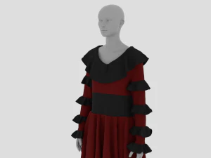 Womens Dress - Female Outfit Clothes 3D Model