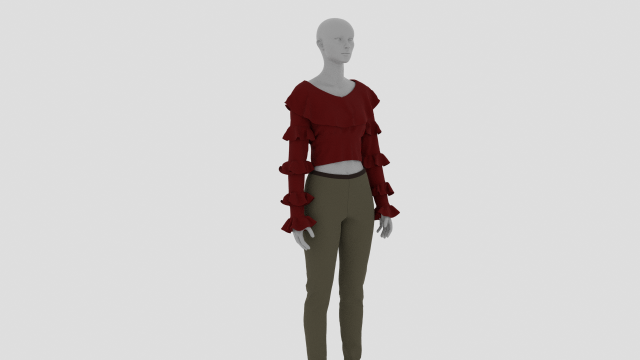 Womens Dress - Female Outfit Clothes 3D Модель .c4d .max .obj .3ds .fbx .stl .blend 