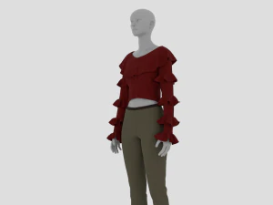 Womens Dress - Female Outfit Clothes 3D Model