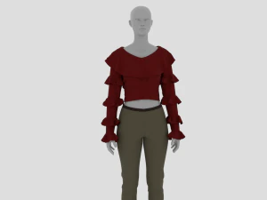 Womens Dress - Female Outfit Clothes 3D Model