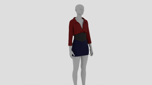 Womens Dress - Female Outfit Clothes 3D-Modell .c4d .max .obj .3ds .fbx .stl .blend 