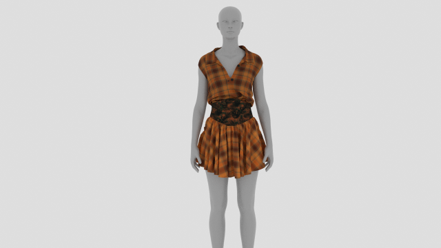 Womens Dress - Female Outfit Clothes 3D 模型 .c4d .max .obj .3ds .fbx .stl .blend 