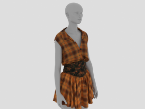 Womens Dress - Female Outfit Clothes 3D 模型