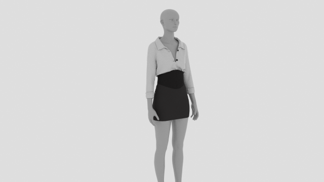 Womens Dress - Female Outfit Clothes 3D Model .c4d .max .obj .3ds .fbx .stl .blend
