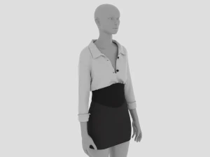 Womens Dress - Female Outfit Clothes 3D Model