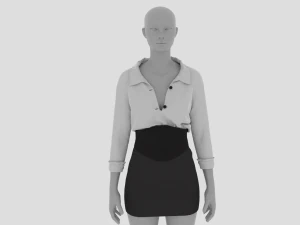 Womens Dress - Female Outfit Clothes 3D Model