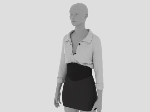 Womens Dress - Female Outfit Clothes 3D Model