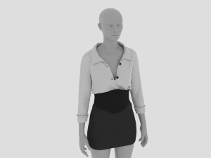 Womens Dress - Female Outfit Clothes 3D Model
